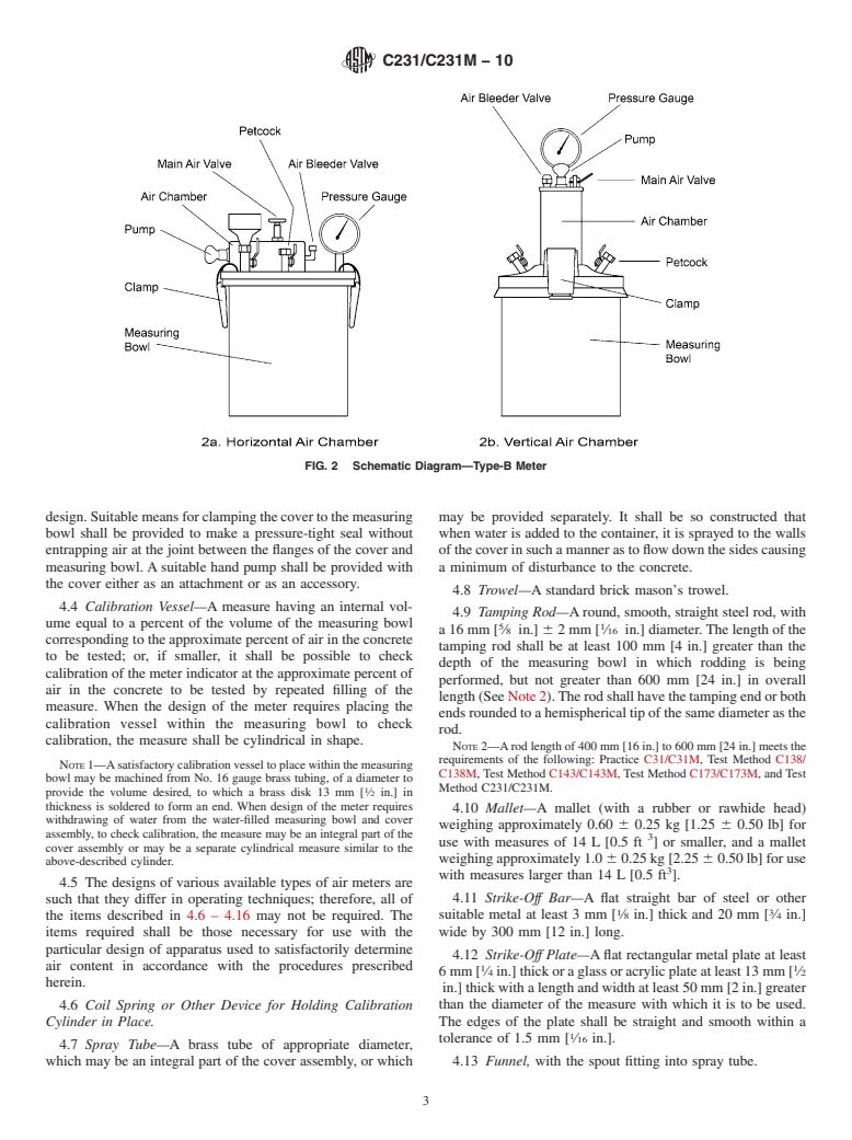 ASTM C231/C231M-10 - Standard Test Method for  Air Content of Freshly Mixed Concrete by the Pressure Method