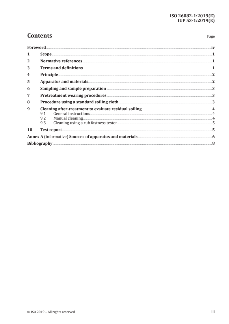 ISO 26082-1:2019 - Leather — Physical and mechanical test methods for the determination of soiling — Part 1: Rubbing (Martindale) method
Released:3/19/2019