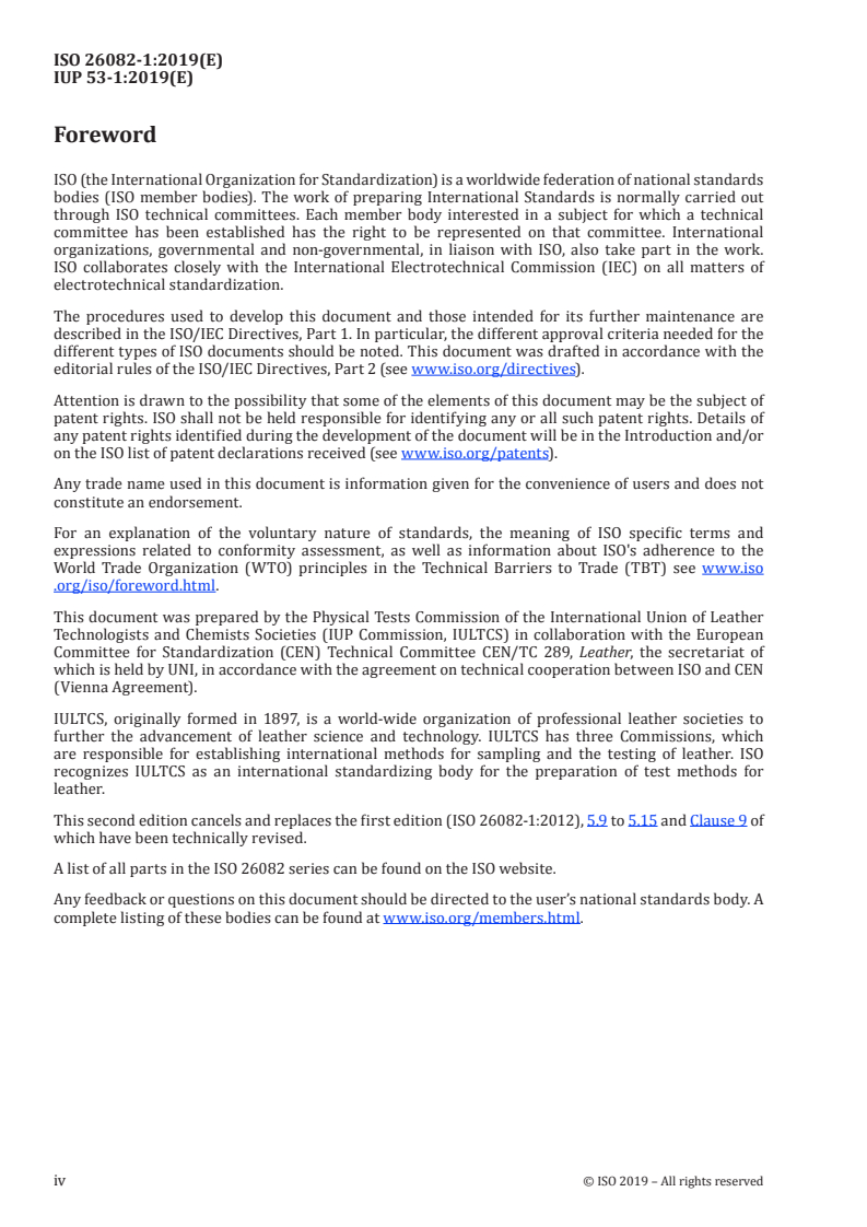 ISO 26082-1:2019 ISO 26082-1:2019 - Leather — Physical and mechanical test methods for the determination of soiling — Part 1: Rubbing (Martindale) method
Released:3/19/2019 - Page 4 preview