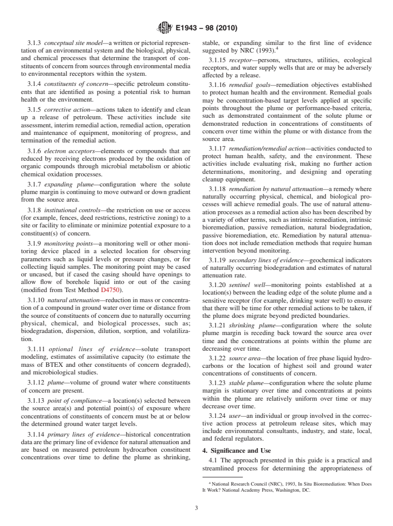 ASTM E1943-98(2010) - Standard Guide for Remediation of Ground Water by Natural Attenuation at Petroleum Release Sites