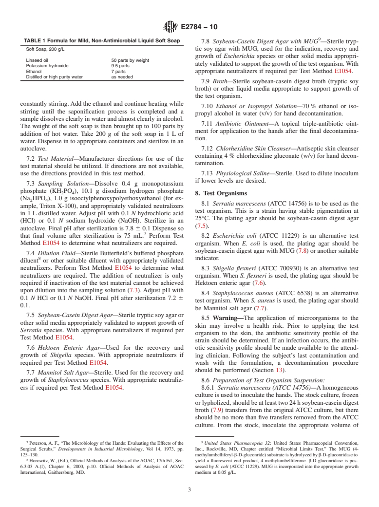 ASTM E2784-10 - Standard Test Method for Evaluation of the Effectiveness of Handwash Formulations Using the Paper Towel (Palmar) Method of Hand Contamination