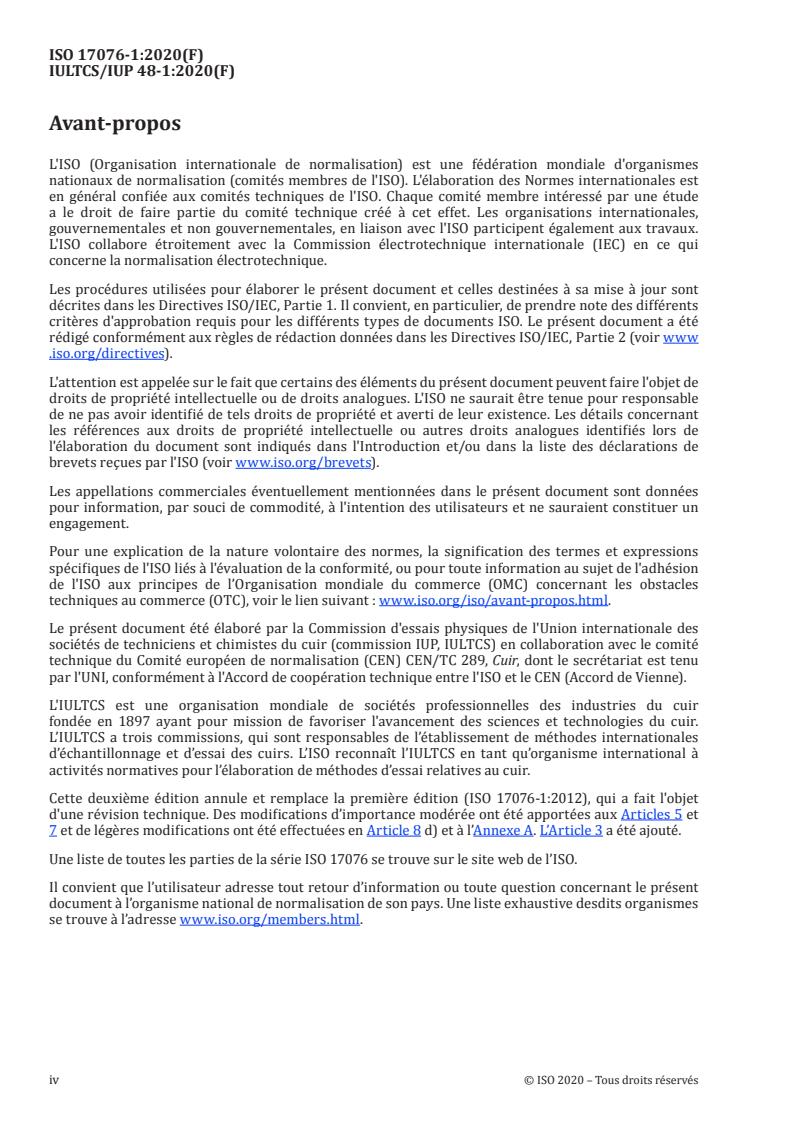 ISO 17076-1:2020 ISO 17076-1:2020 - Cuir -- Détermination de la résistance a l'abrasion - Page 4 preview