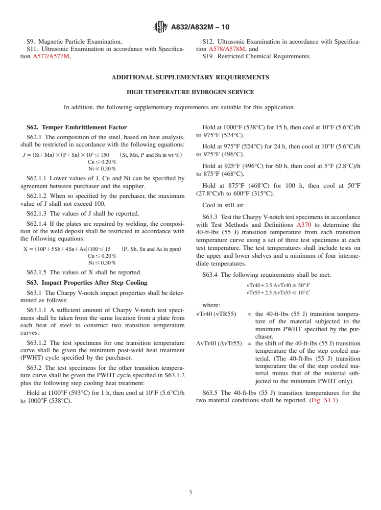 ASTM A832/A832M-10 - Standard Specification for Pressure Vessel Plates, Alloy Steel, Chromium-Molybdenum-Vanadium