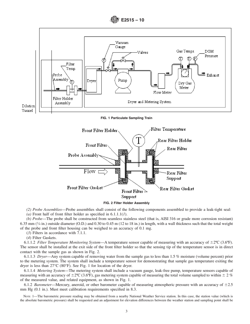 REDLINE ASTM E2515-10 - Standard Test Method for Determination of Particulate Matter Emissions Collected by a Dilution tunnel