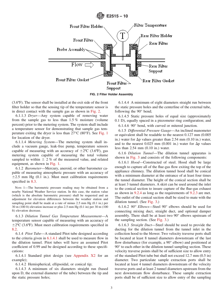 ASTM E2515-10 - Standard Test Method for Determination of Particulate Matter Emissions Collected by a Dilution tunnel