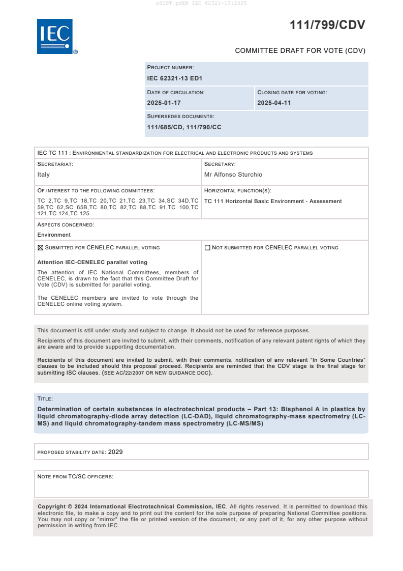 prEN IEC 62321-13:2025 - BARVE