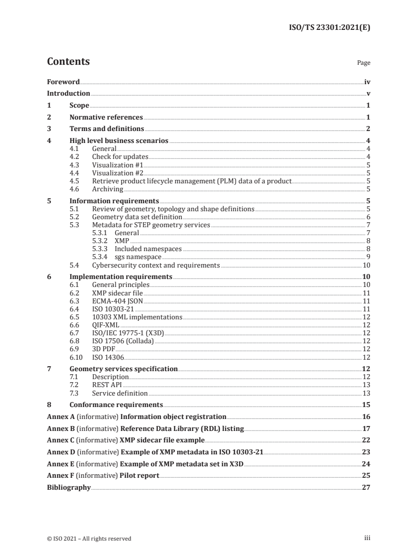 ISO/TS 23301:2021 ISO/TS 23301:2021 - STEP geometry visualization services
Released:12/22/2021
