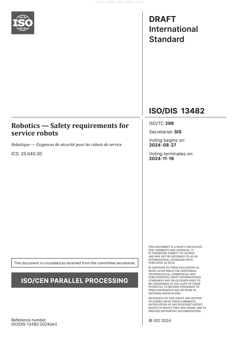 prEN ISO 13482:2024 - BARVE