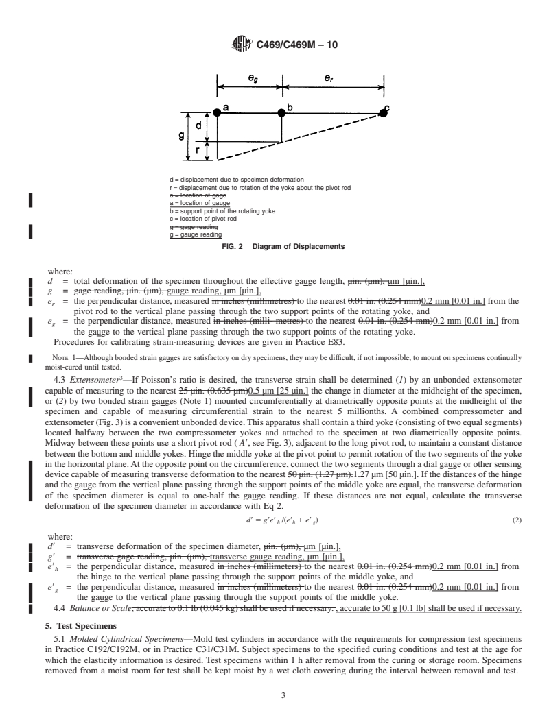 REDLINE ASTM C469/C469M-10 - Standard Test Method for Static Modulus of Elasticity and Poisson's Ratio of Concrete in Compression