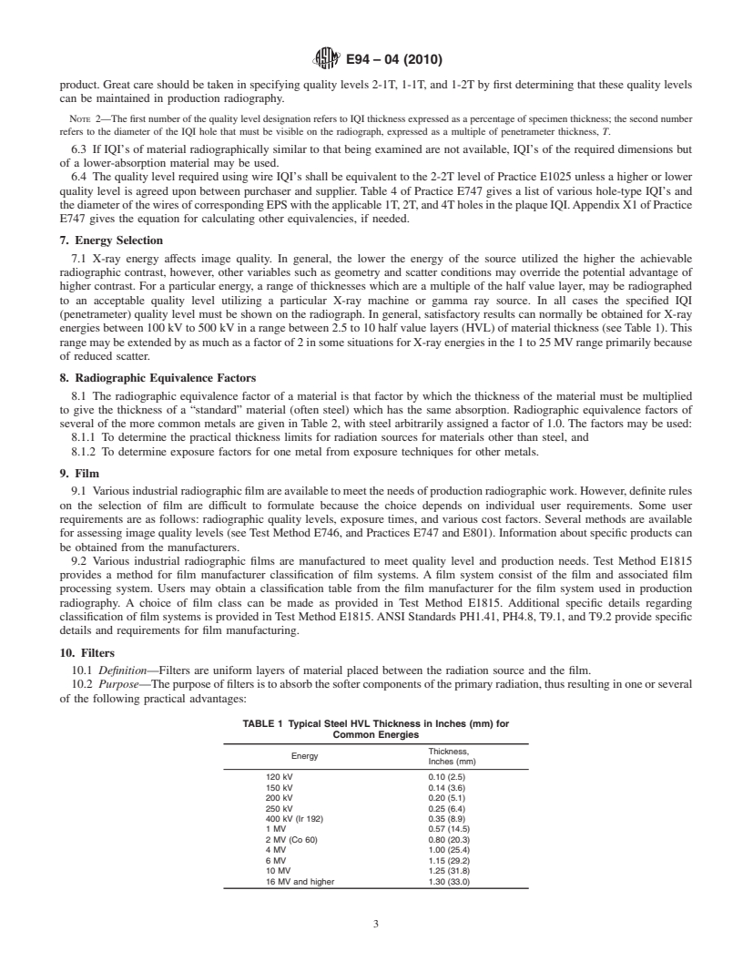 REDLINE ASTM E94-04(2010) - Standard Guide for Radiographic Examination