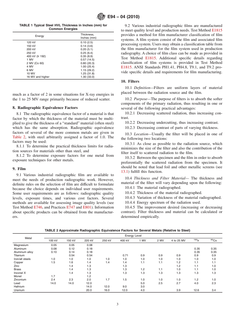 ASTM E94-04(2010) - Standard Guide for Radiographic Examination