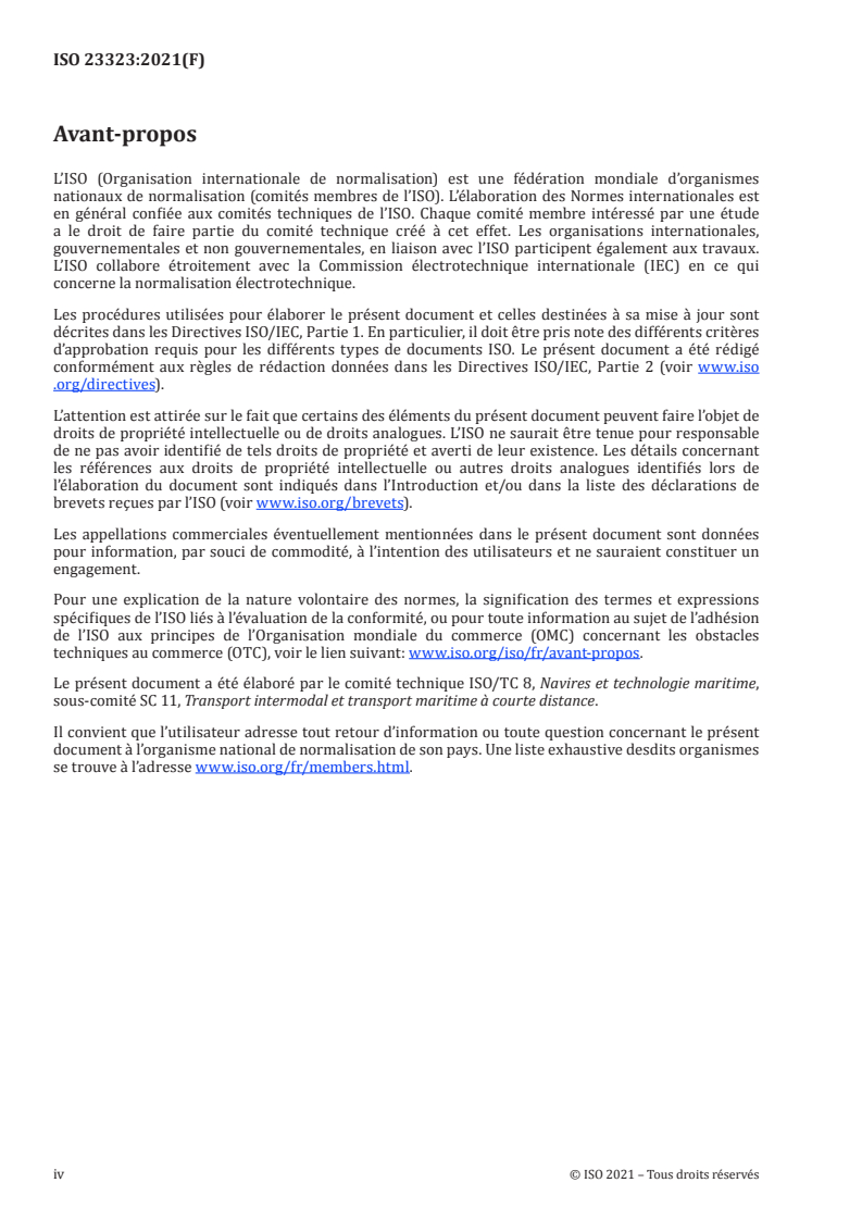 ISO 23323:2021 ISO 23323:2021 - Navires et technologie maritime — Spécification pour la gestion de maintenance assistée par ordinateur
Released:9/17/2021 - Page 4 preview