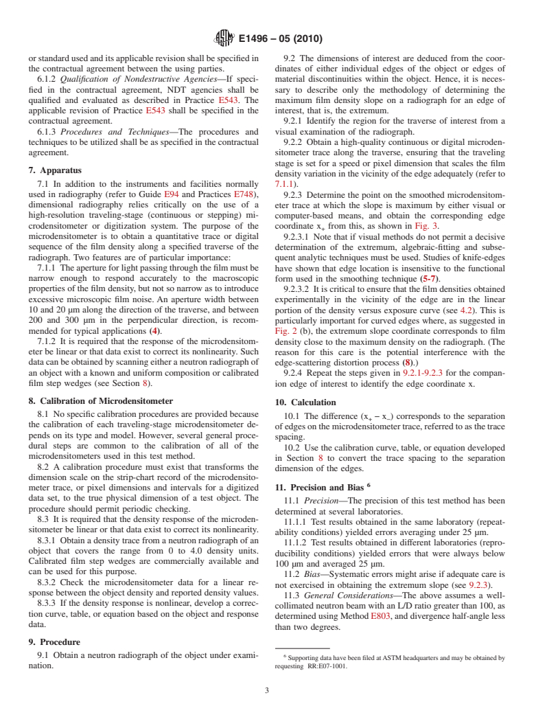 ASTM E1496-05(2010) - Standard Test Method for Neutron Radiographic Dimensional Measurements (Withdrawn 2012)