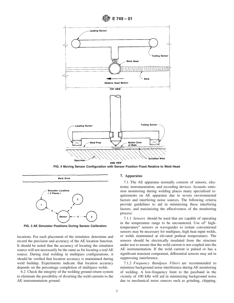 ASTM E749-01 - Standard Practice for Acoustic Emission Monitoring During Continuous Welding