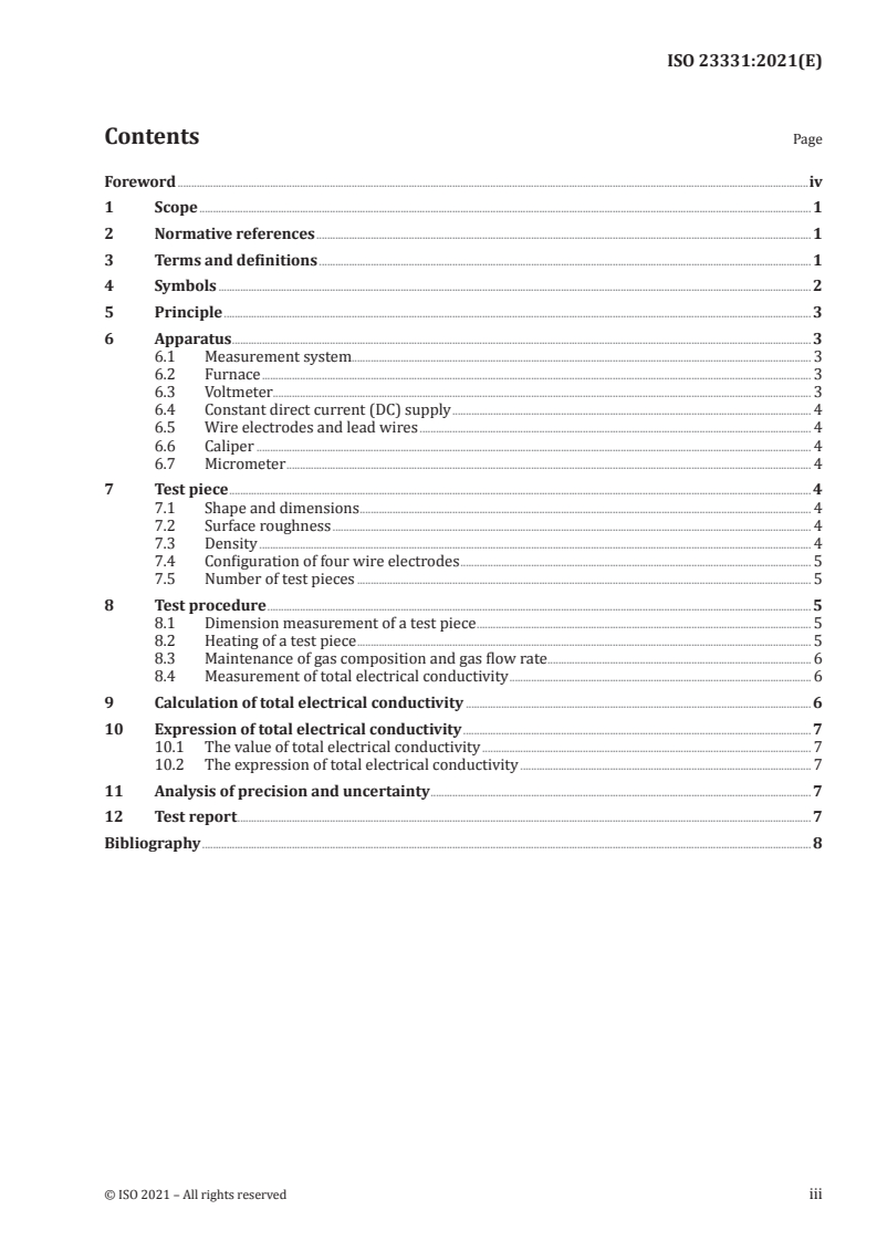 ISO 23331:2021 - Fine ceramics (advanced ceramics, advanced technical ceramics) — Test method for total electrical conductivity of conductive fine ceramics
Released:7/5/2021