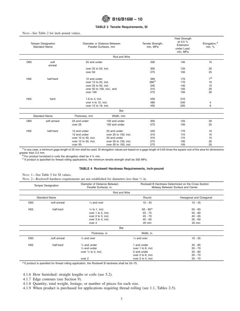 REDLINE ASTM B16/B16M-10 - Standard Specification for Free-Cutting Brass Rod, Bar and Shapes for Use in Screw Machines