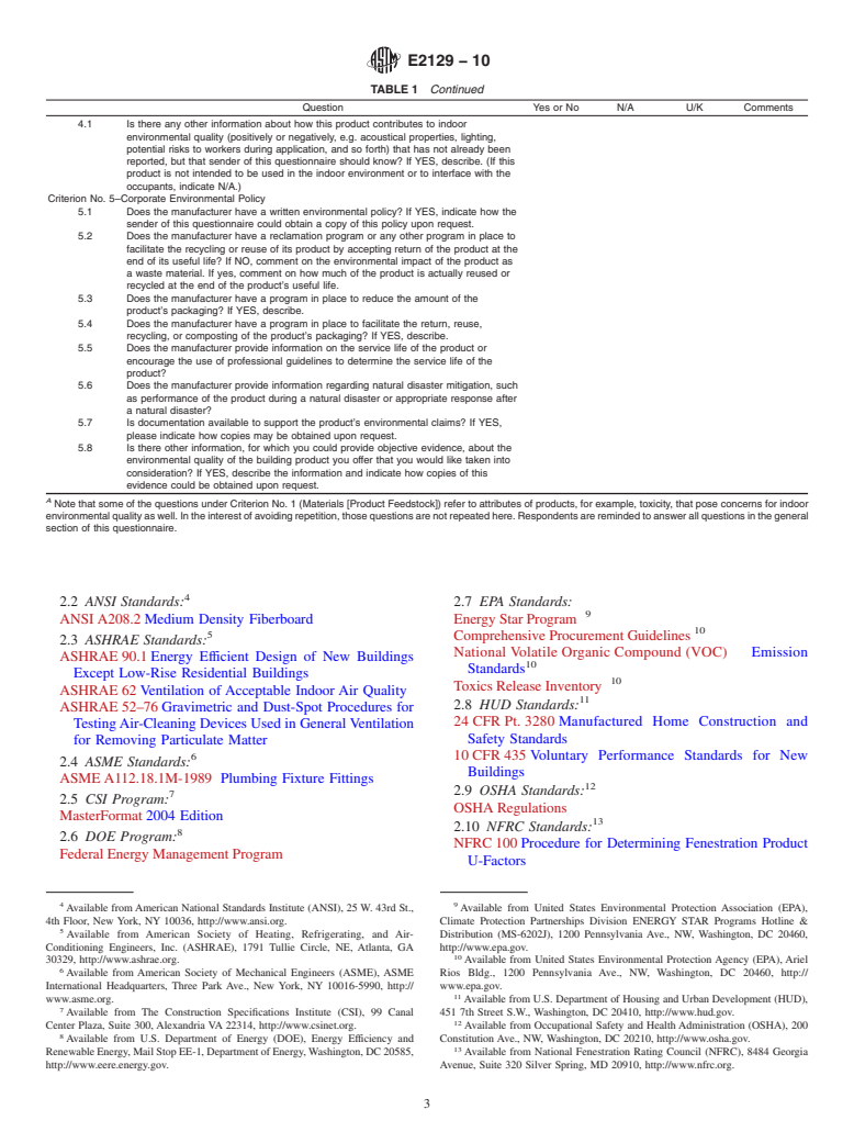 ASTM E2129-10 - Standard Practice for Data Collection for Sustainability Assessment of Building Products