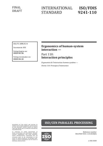 ISO 9241-110:2020 - Ergonomics of human-system interaction