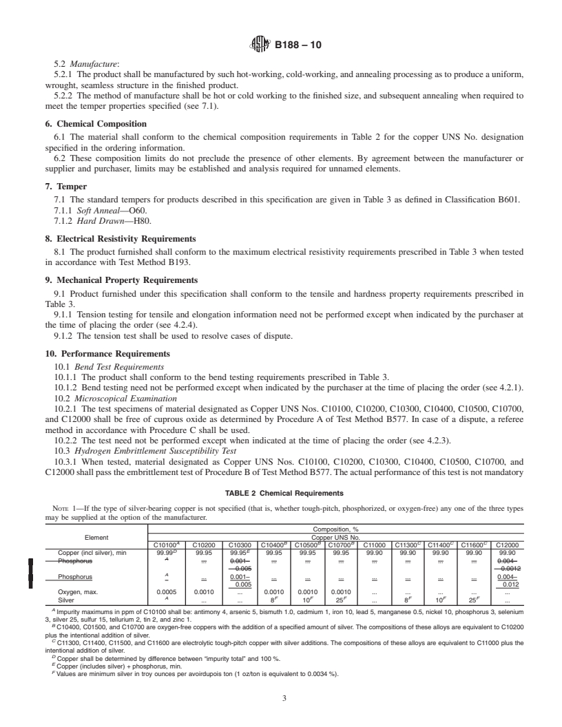 REDLINE ASTM B188-10 - Standard Specification for Seamless Copper Bus Pipe and Tube