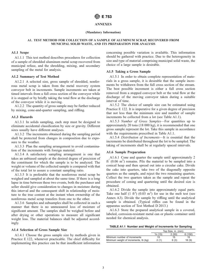 ASTM E753-80(1999) - Specification for Municipal Aluminum Scrap (MAS) (Withdrawn 2001)