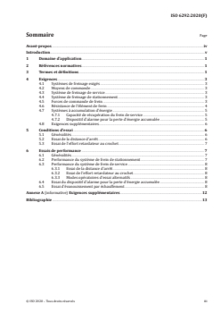 ISO 6292:2020 - Chariots de manutention et tracteurs industriels automoteurs — Performance de freinage et résistance des éléments de frein
Released:1/29/2020 - Page 3 preview