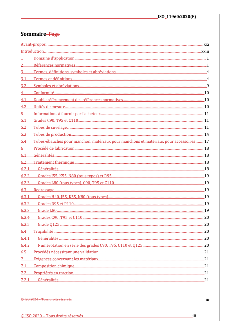 REDLINE ISO 11960:2020 - Industries du pétrole et du gaz naturel — Tubes d'acier utilisés comme tubes de cuvelage ou tubes de production dans les puits
Released:7/12/2024