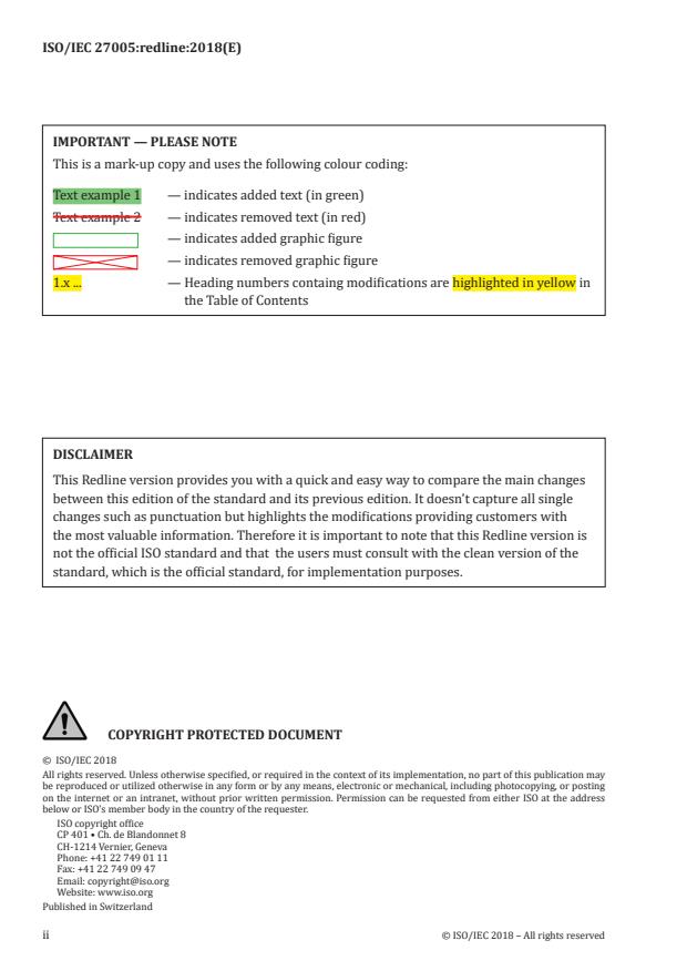 ISO/IEC 27005:2018 REDLINE ISO/IEC 27005:2018 - Information technology -- Security techniques -- Information security risk management - Page 2 preview