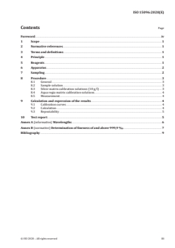 ISO 15096:2020 - Jewellery and precious metals — Determination of high purity silver — Difference method using ICP-OES
Released:2/5/2020 - Page 3 preview
