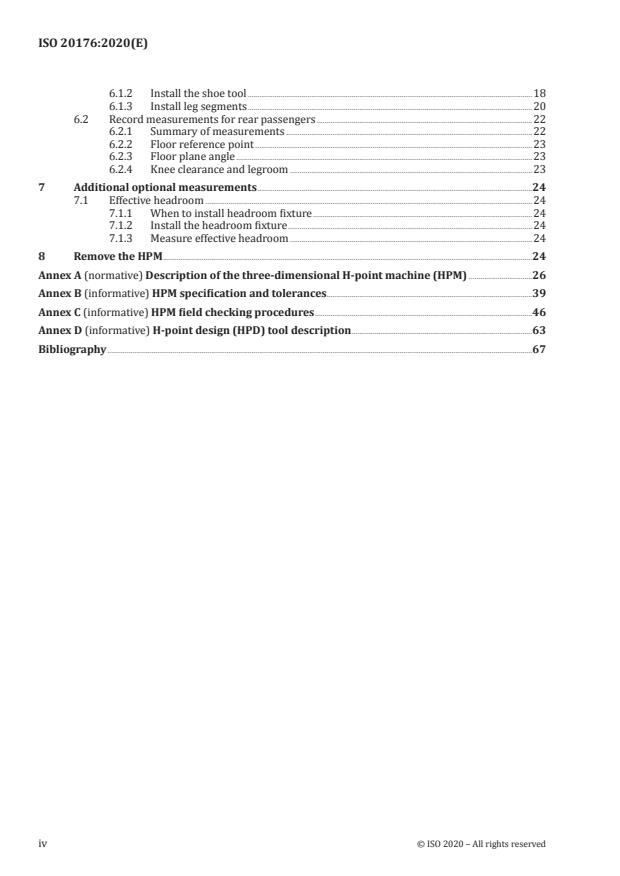 ISO 20176:2020 ISO 20176:2020 - Road vehicles -- H-point machine (HPM-II) -- Specifications and procedure for H-point determination - Page 4 preview
