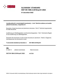 EN 1090-2:2018/oprA1:2022 - Page 1 preview
