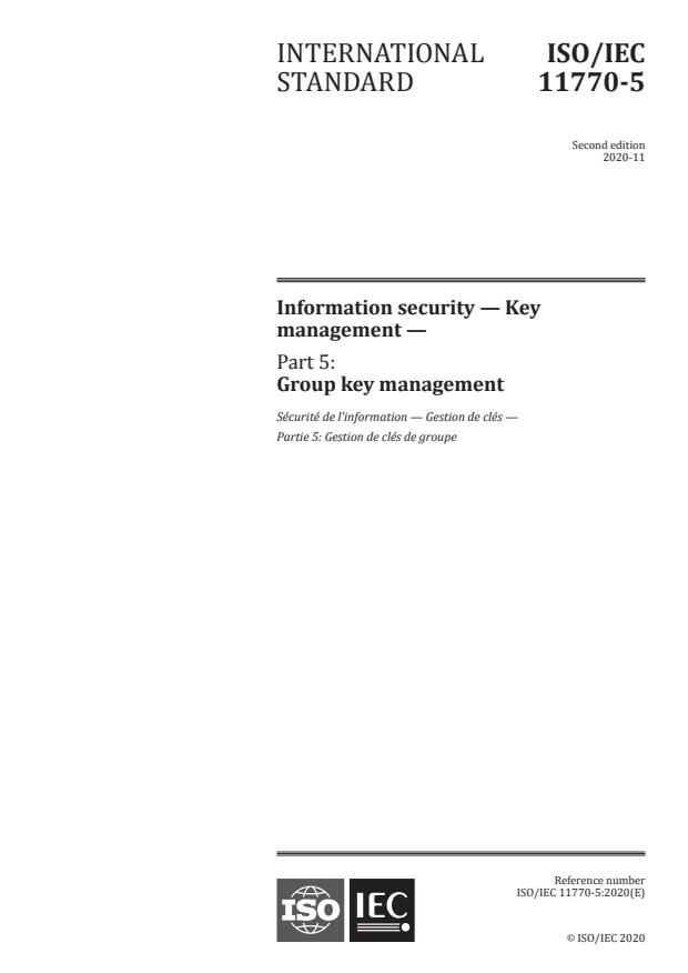 ISO/IEC 11770-5:2020 - Information security -- Key management