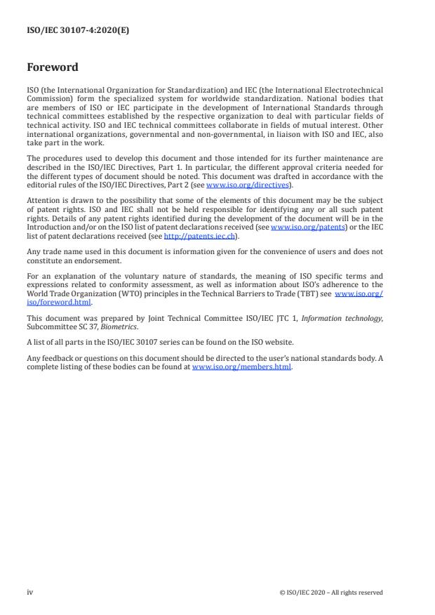 ISO/IEC 30107-4:2020 ISO/IEC 30107-4:2020 - Information technology -- Biometric presentation attack detection - Page 4 preview