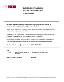 SIST-TP CWA 17947:2023 - Page 1 preview