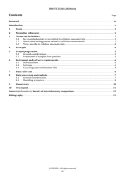 ISO/TS 23361:2024 ISO/TS 23361:2024 - Nanotechnologies — Crystallinity of cellulose nanomaterials by powder X-ray diffraction (Rietveld analysis)
Released:18. 10. 2024 - Page 3 preview