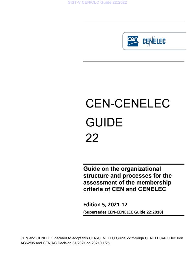 V CEN/CLC Guide 22:2022 - BARVE