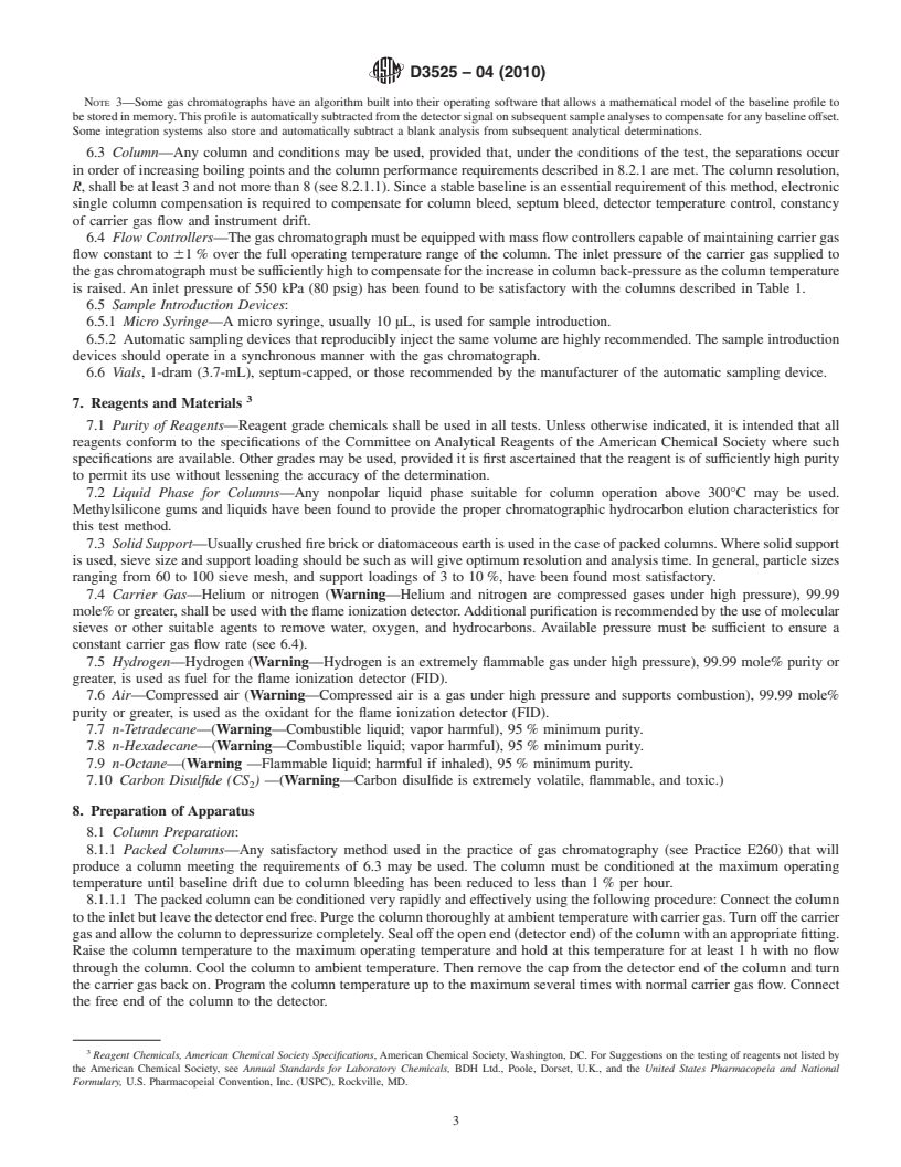 REDLINE ASTM D3525-04(2010) - Standard Test Method for Gasoline Diluent in Used Gasoline Engine Oils by Gas Chromatography