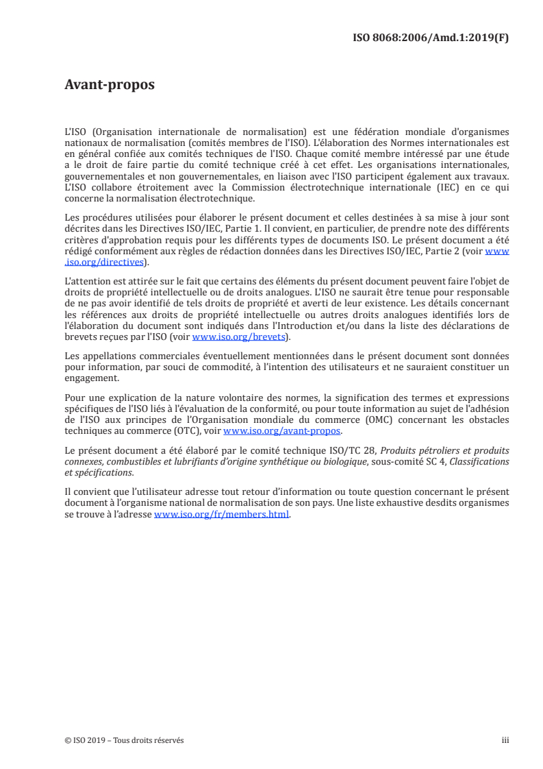 ISO 8068:2006/Amd 1:2019 - Lubrifiants, huiles industrielles et produits connexes (classe L) — Famille T (Turbines) — Spécifications pour les huiles lubrifiantes pour turbines — Amendement 1: Essais de filtrabilité selon les normes ISO 13357-1 et ISO 13357-2 — Exigences relatives au stade de la méthode d'essai
Released:3/4/2019