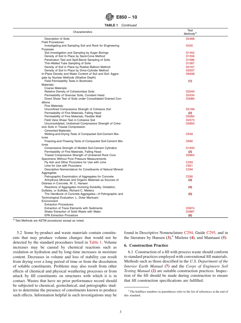 ASTM E850-10 - Standard Guide for  Characterization of Inorganic Process Wastes for Use as Structural Fill (Withdrawn 2019)