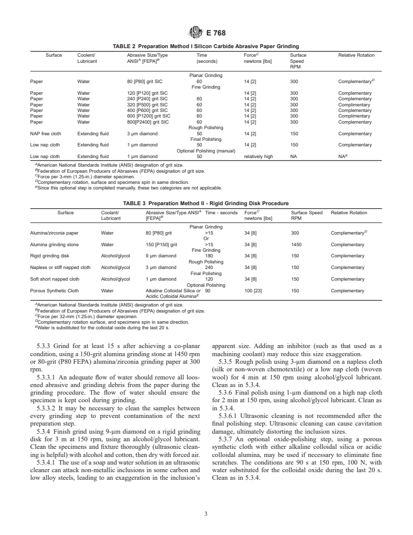 ASTM E768-99 - Standard Practice for Preparing and Evaluating Specimens for Automatic Inclusion Assessment of Steel