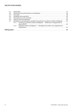 ISO/TR 23383:2020 - Textiles et produits textiles — Textiles intelligents — Définitions, catégorisation, applications et besoins de normalisation
Released:11/24/2020 - Page 4 preview
