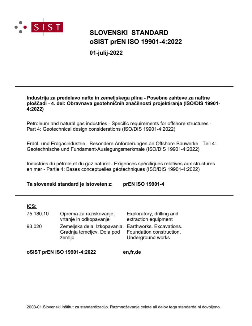 prEN ISO 19901-4:2022 - BARVE