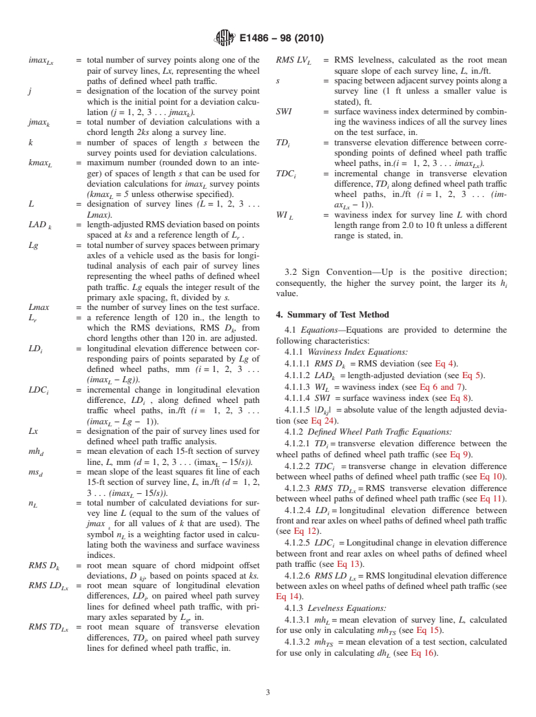 ASTM E1486-98(2010) - Standard Test Method for Determining Floor Tolerances Using Waviness, Wheel Path and Levelness Criteria