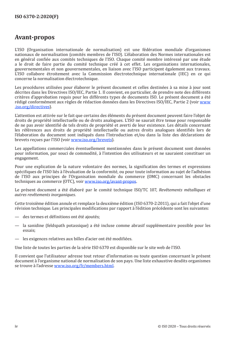 ISO 6370-2:2020 ISO 6370-2:2020 - Émaux vitrifiés — Détermination de la résistance à l'abrasion — Partie 2: Perte de masse après abrasion de la couche superficielle
Released:6/23/2021 - Page 4 preview