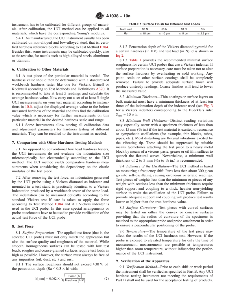 ASTM A1038-10a - Standard Test Method for Portable Hardness Testing by the Ultrasonic Contact Impedance Method