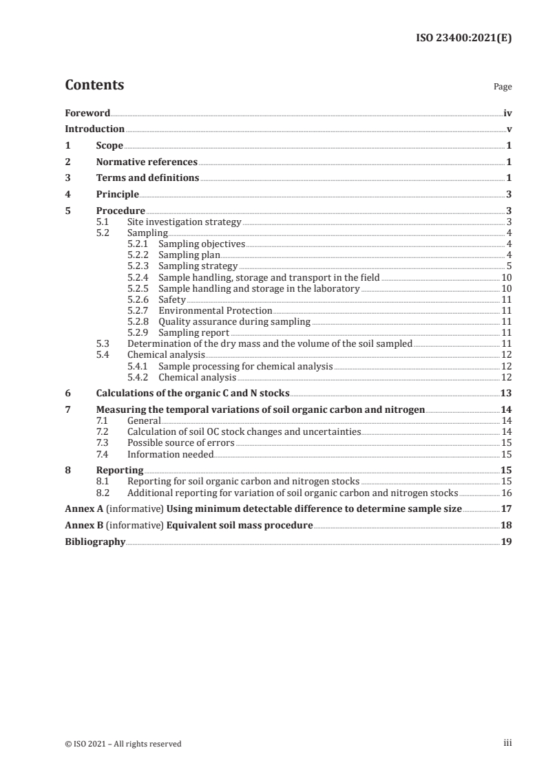 ISO 23400:2021 ISO 23400:2021 - Guidelines for the determination of organic carbon and nitrogen stocks and their variations in mineral soils at field scale
Released:10/8/2021