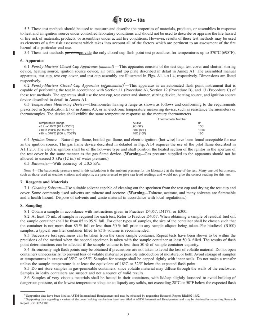 REDLINE ASTM D93-10a - Standard Test Methods for Flash Point by Pensky-Martens Closed Cup Tester