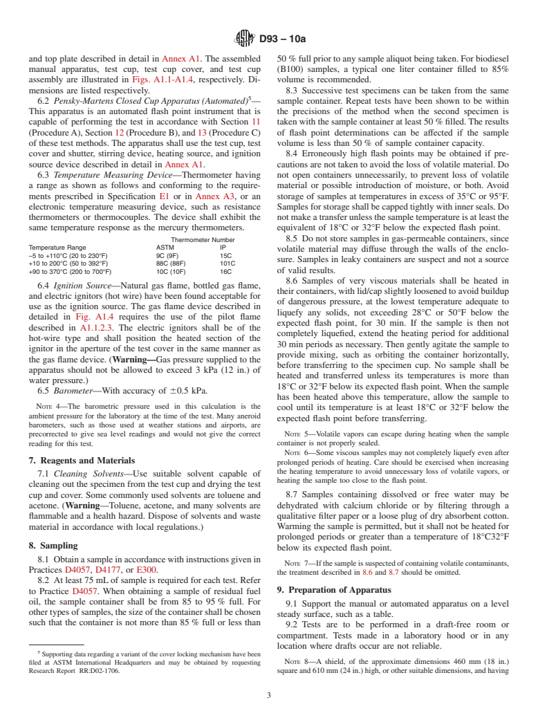 ASTM D93-10a - Standard Test Methods for Flash Point by Pensky-Martens Closed Cup Tester