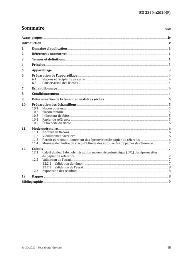 ISO 23404:2020 - Information et documentation -- Papiers et cartons utilisés pour la conservation -- Mesure de l'impact des substances volatiles sur la cellulose du papier