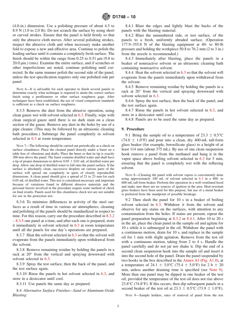 ASTM D1748-10 - Standard Test Method for Rust Protection by Metal Preservatives in the Humidity Cabinet