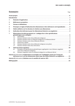 ISO 14405-2:2018 - Spécification géométrique des produits (GPS) — Tolérancement dimensionnel — Partie 2: Dimensions autres que tailles linéaires ou angulaires
Released:12/14/2018 - Page 3 preview